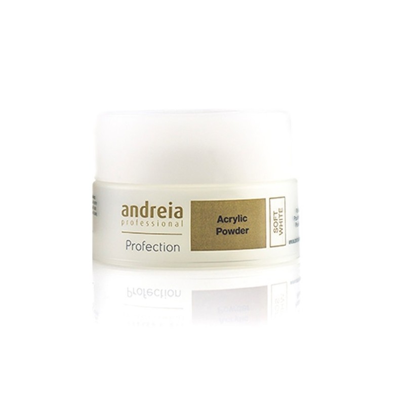 Andreia Polvo Acrílico Para la Construcción de Uñas Soft White 35g