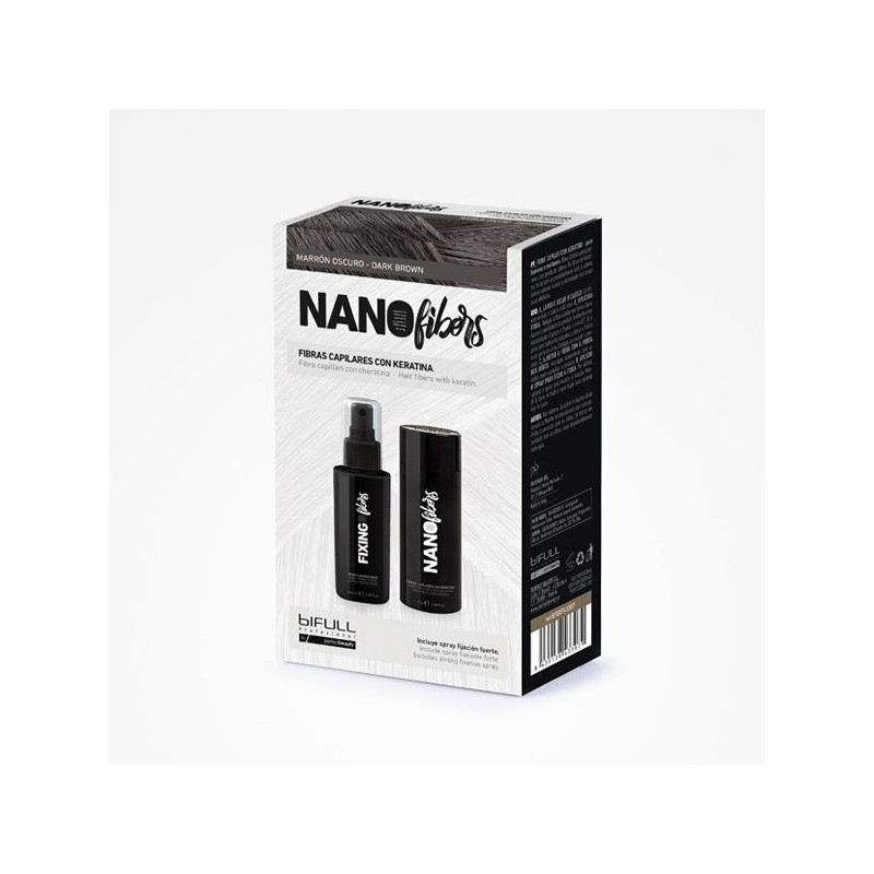 NANOFIBERS FIBRAS CAPILARES CON KERATINA NEGRO 25g