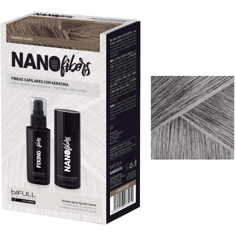 NANOFIBERS FIBRAS CAPILARES CON KERATINA NEGRO 25g